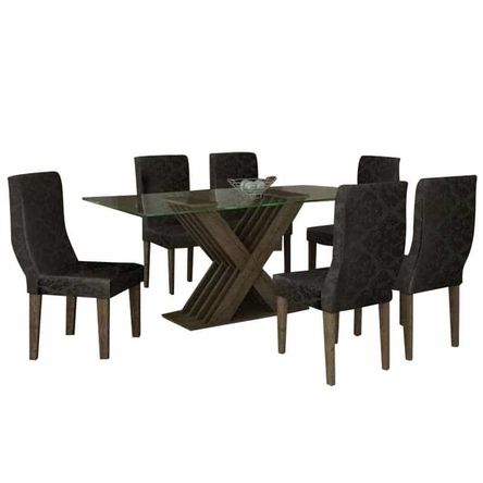 Comedor 6 Sillas Saida Negro Hys Hogar & Espacios