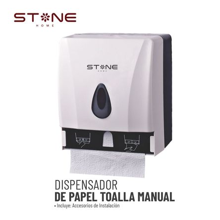 Dispensador de Papel Toalla Rollo Manual Blanco Linea Clerk - Stone Dispensador de Papel Toalla Rollo Manual Blanco Linea Clerk - Stone