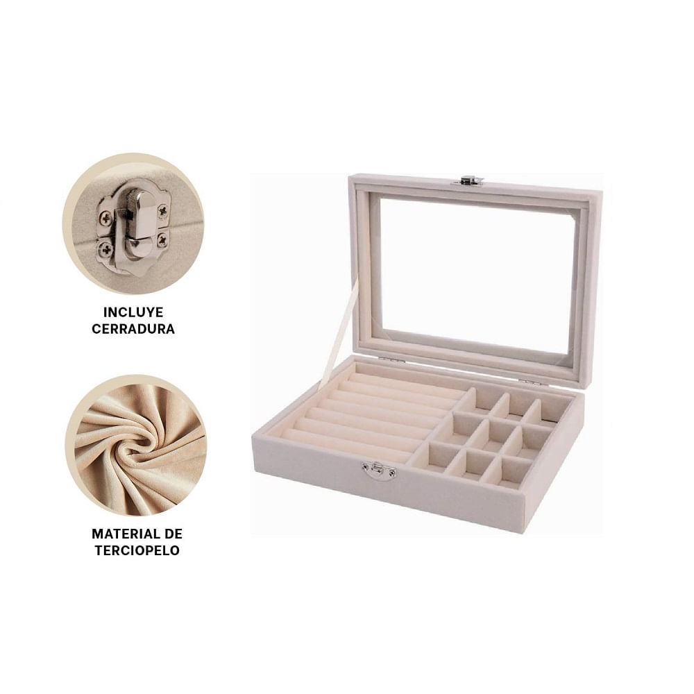 Caja Cofre Joyero Portátil Multiusos para Joyas Pulseras y Aretes Color ...