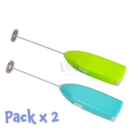Pack x2 Mini Batidora Eléctrica de Mano Espumadora para Huevos y Café House Safe