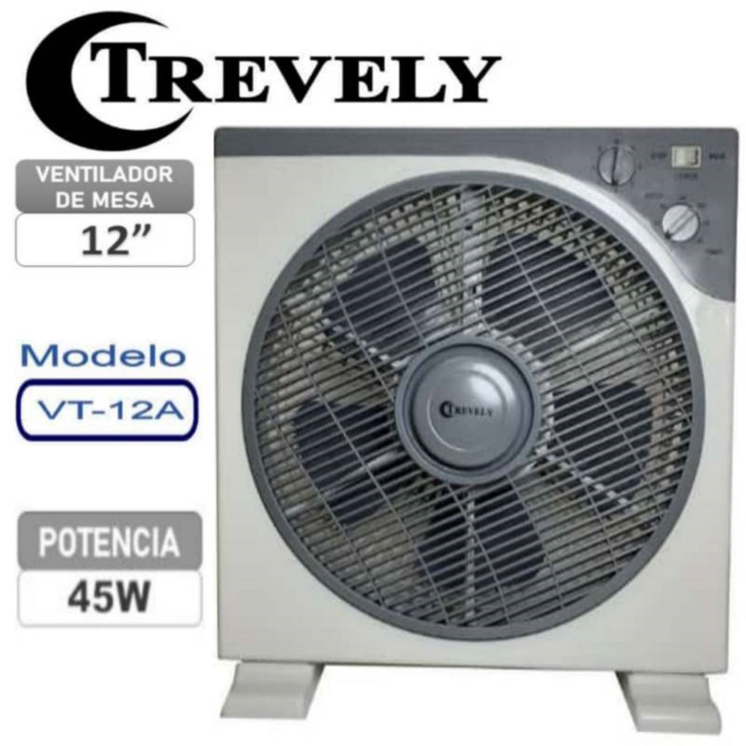 Ventilador mesa Trevely VT-12A - Gris - 12 pulgadas - Gris