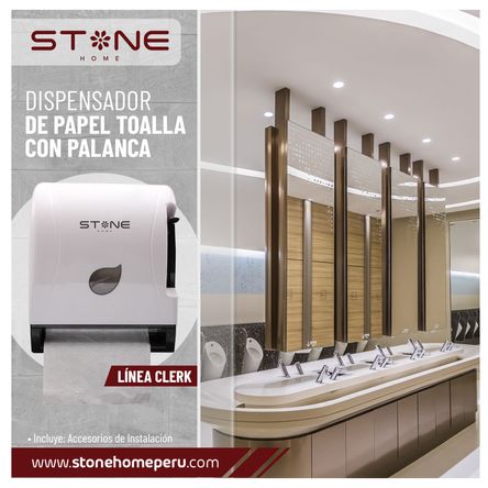 Dispensador de Papel Toalla Con Palanca Blanco Linea Clerk - Stone STONE HOME