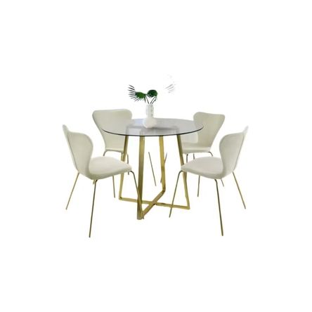 Comedor 4 Sillas Lara Beige Hys Hogar & Espacios