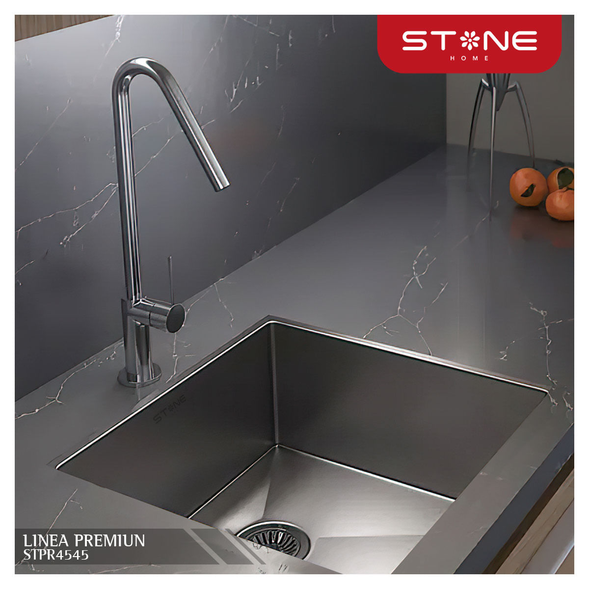 Lavadero de Acero Premium Stpr4545 Stone