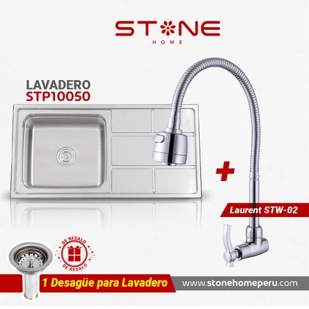 Combo de Lavadero de Acero Singature Stp10050 Laurent Stw-02 Stone