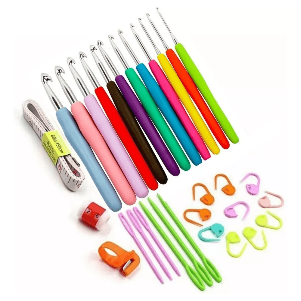 Set de Crochet Mango Silicona Suave Amigurumi Lana Hilo Tejido