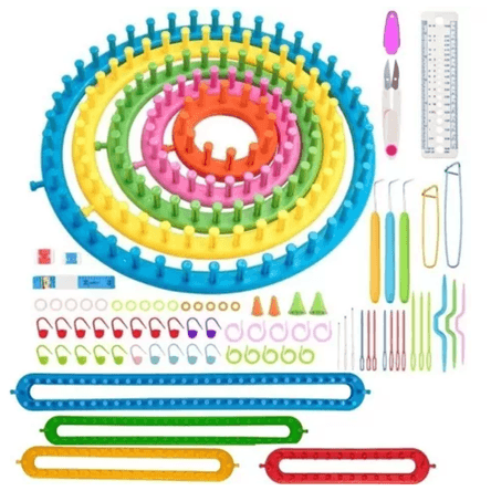 Kit de Telares Redondos Y Telar Largo para Manualidades Agujas Tejer Gorro Bolsos Bufanda Suéter Kit de Telares Redondos Y Telar Largo para Manualidades Agujas Tejer Gorro Bolsos Bufanda Suéter