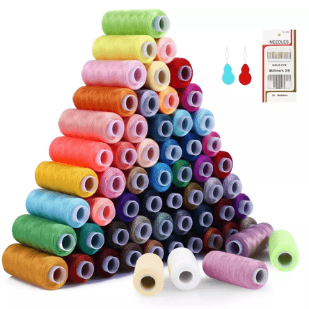 Hilo de Coser 60 Colores 400 Metros por Tubino con 16 Agujas de Coser Y 2 Enhebrador Hilo de Coser 60 Colores 400 Metros por Tubino con 16 Agujas de Coser Y 2 Enhebrador