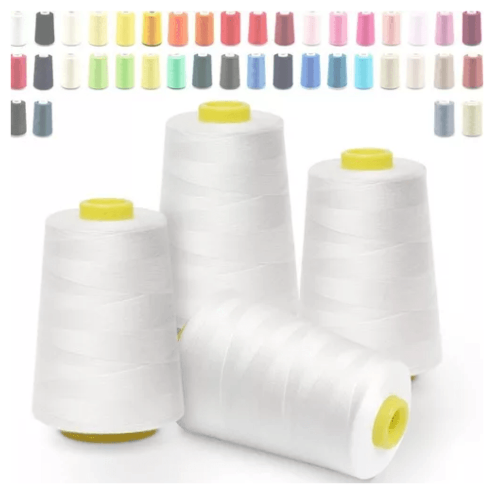 4 Conos de Hilo Blanco 40 a 2 Cada Una por 5000 Metros para Máquina de Coser 4 Conos de Hilo Blanco 40 a 2 Cada Una por 5000 Metros para Máquina de Coser