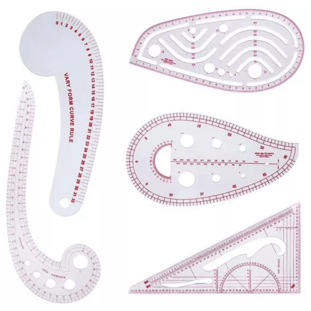 Regla Curva Francesa Costura Regla para Patrones Diseño Plantilla de Dibujo por 5 Piezas Regla Curva Francesa Costura Regla para Patrones Diseño Plantilla de Dibujo por 5 Piezas