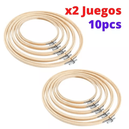 2 Juegos de Bastidor para Bordado Aros de Bordar Bambú Círculo de Bambú Costura 2 Juegos de Bastidor para Bordado Aros de Bordar Bambú Círculo de Bambú Costura