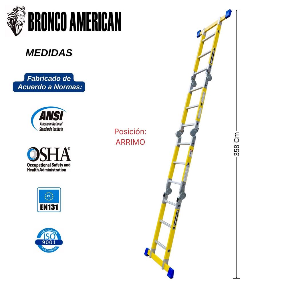 Escalera Telescópica de Fibra de Vidrio Extendida 40 Pasos