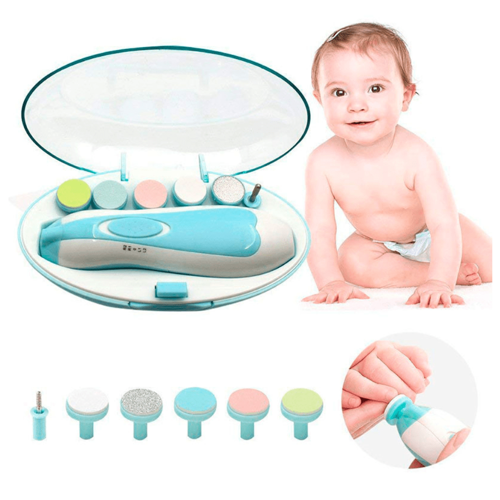Set Limador Pulidor de Uñas Eléctrico para Bebé Celeste Set Limador Pulidor de Uñas Eléctrico para Bebé Celeste