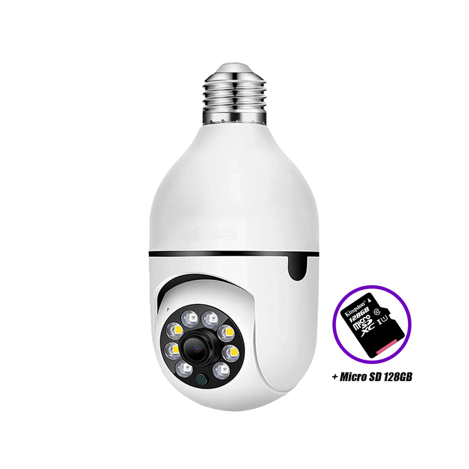 Cámara Seguridad Foco 180 WiFi Full HD Micro SD 128GB