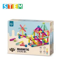 Bloques Magnéticos Didácticos de Construcción STEM Caja 64 Piezas