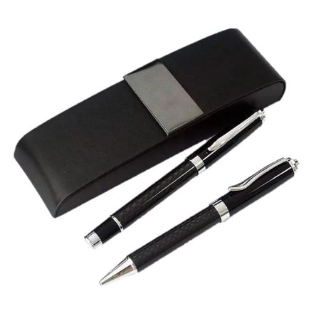 Set Seren Doble Boligrafo Metálico con Caja de Cuero Set Seren Doble Boligrafo Metálico con Caja de Cuero