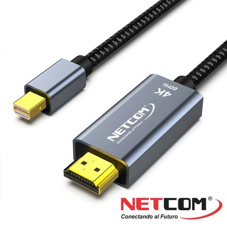 Cable Adaptador Mini DisplayPort a HDMI de 1.80 Metros NETCOM Cable Adaptador Mini DisplayPort a HDMI de 1.80 Metros NETCOM