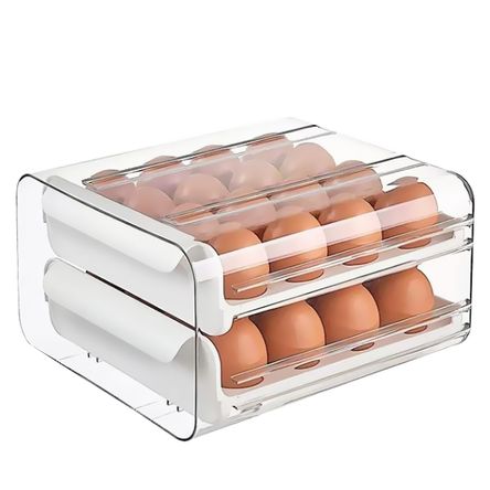 Caja de Almacenamiento de Huevos de 32 Rejillas Blanco