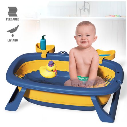 Bañera Plegable para Bebés Tina de Baño Cangrejo WI5 Azul