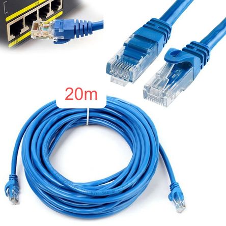 Cable Internet Red 30m Adaptador Rj45 CAT6 Ethernet UTP LAN BLUE Testeado Cable Internet Red 30m Adaptador Rj45 CAT6 Ethernet UTP LAN BLUE Testeado