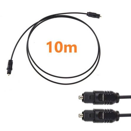 Cable Audio Digital Fibra Óptica 10m metros Macho para DVD PS4 Xbox360 Black Oem