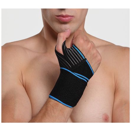 Muñequera con protector del Pulgar (2 unidades) Generico Todo Deporte Azul