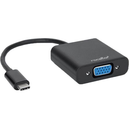 Adaptador Rocstor Usb Type C Macho a Vga Hembra 6 Negro