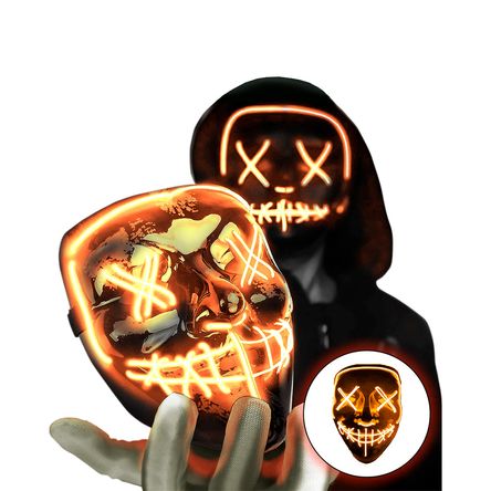 Mascara Anaranjado Halloween La Purga Love Halloween disfraz INGENIERIAICSG