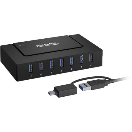 Hub Usb Plugable 7 en 1 Tipo a y Tipo C