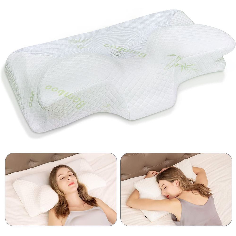 Almohada Ortopedica Viscoelastica para Dormir de Lado boca Abajo y Arriba con Funda de Bamboo Almohada Ortopedica Viscoelastica para Dormir de Lado boca Abajo y Arriba con Funda de Bamboo