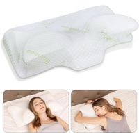 Almohada Ortopedica Viscoelastica para Dormir de Lado boca Abajo y Arriba con Funda de Bamboo