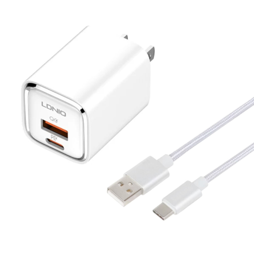 Cargador de Carga Rápida 30W LDNIO A2317C Incluye Cable USB a USB-C Cargador de Carga Rápida 30W LDNIO A2317C Incluye Cable USB a USB-C
