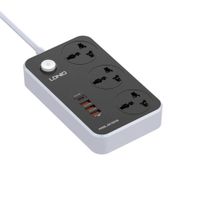 Supresor De Picos Extensión SC3412 LDNIO 3 Tomas Universales 3 USB-A y 1 USB-C