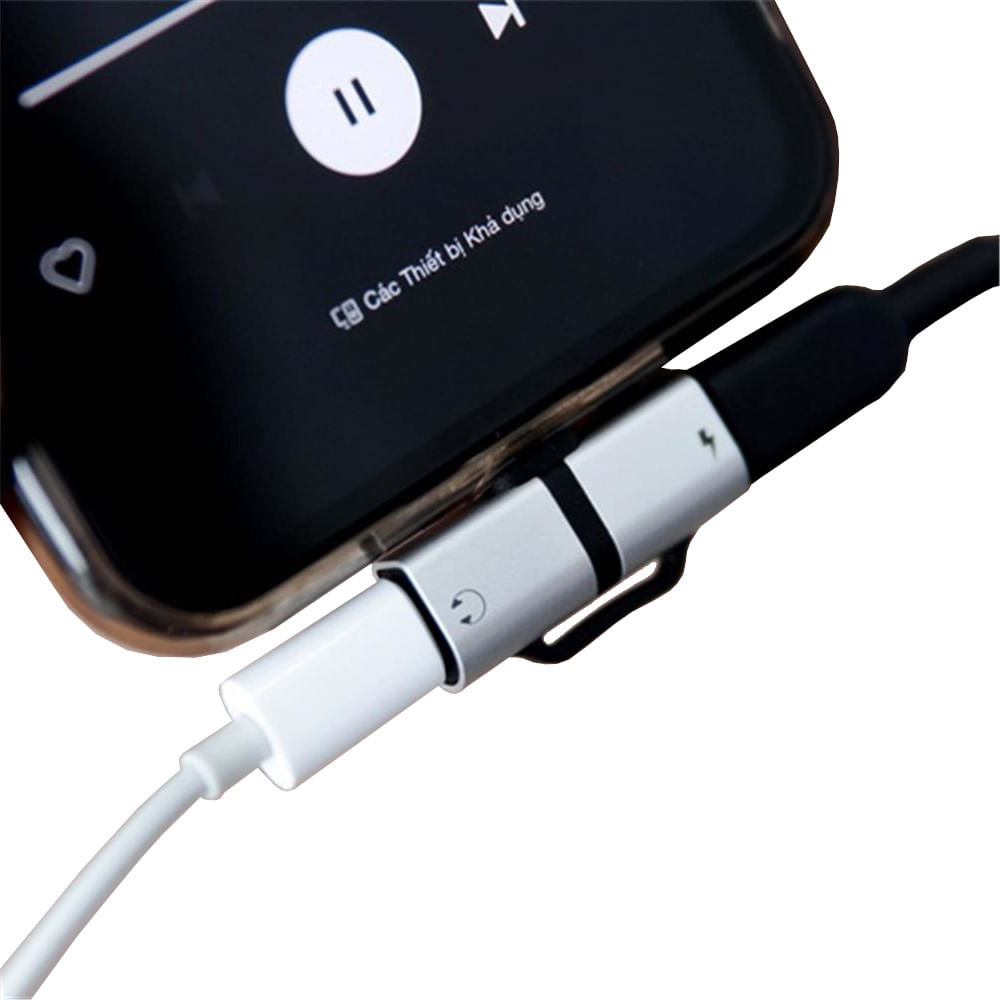 Adaptador Conector LS20 Lightning a Doble Lightning (Cargador-Audio) Adaptador Conector LS20 Lightning a Doble Lightning (Cargador-Audio)