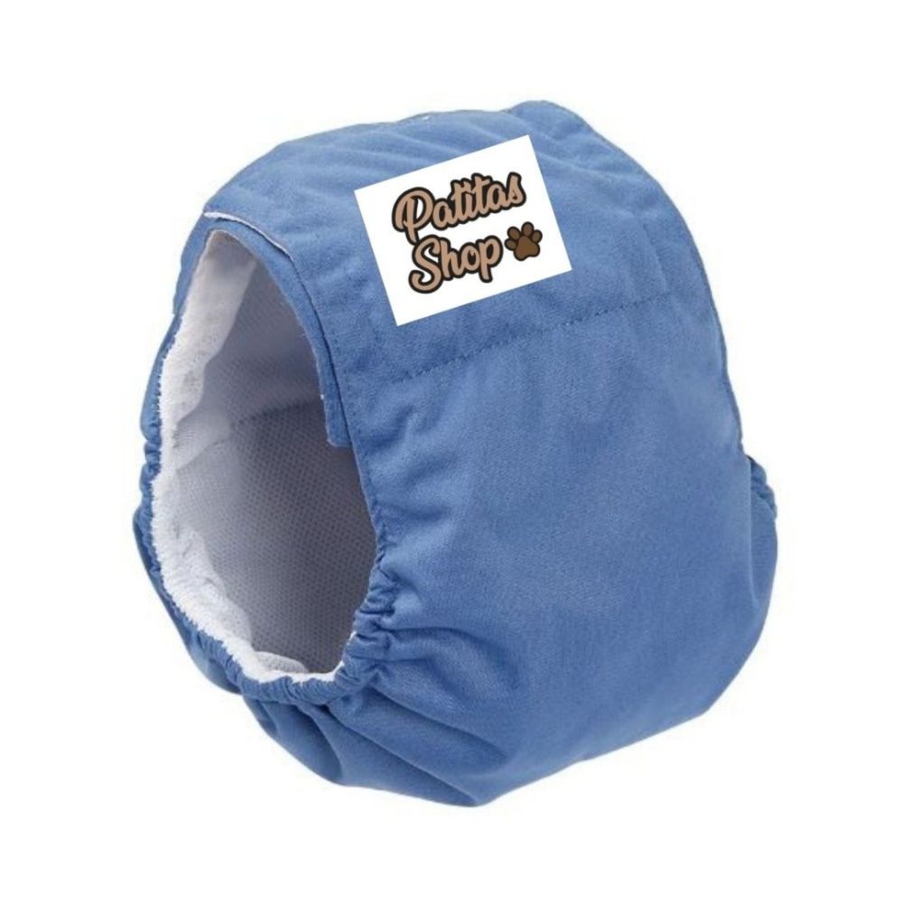 Pañal Reutilizabe para Perro Macho Patitas Shop Color Azul Talla L Pañal Reutilizabe para Perro Macho Patitas Shop Color Azul Talla L