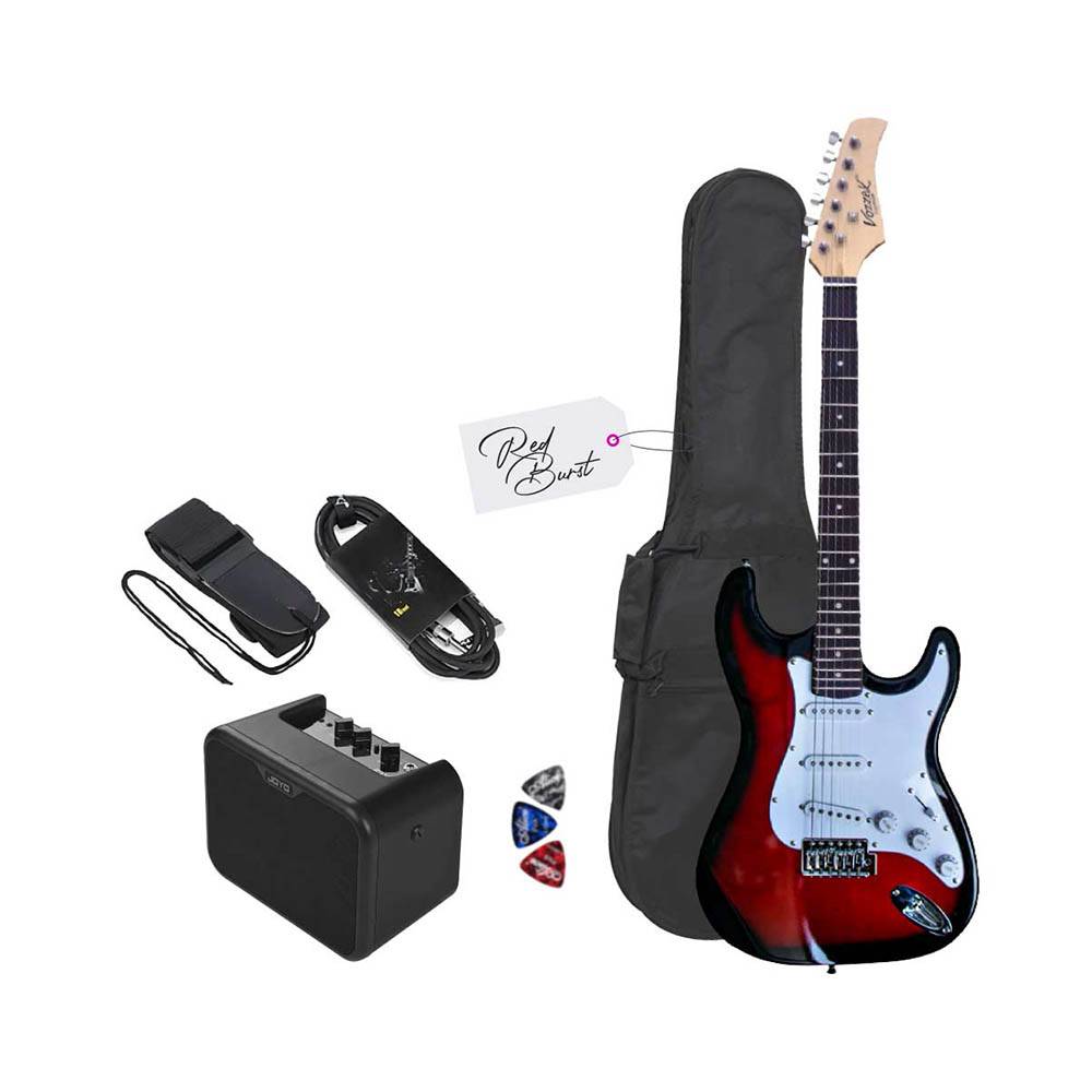 Guitarra Eléctrica Strato Redburst con Amplificador Joyo 10W Guitarra Eléctrica Strato Redburst con Amplificador Joyo 10W
