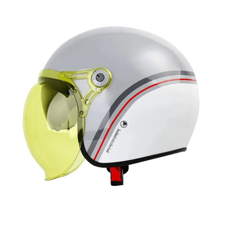 Casco Shaft Sh-121 Scrambler St  Gris Blanco Xl