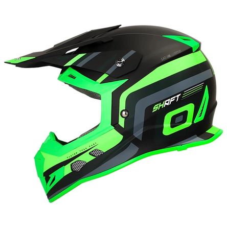 Casco Shaft Mx33 Raptor Dex Negro Verde L