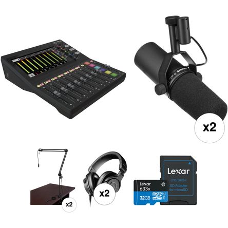 Kit de Podcast Mackie Dlz Creator 2 Person con Micrófonos Sm7B Brazos de Micrófono Y Auriculares