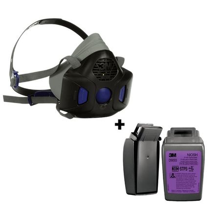Kit Respirador 3m Hf-800 Talla M + Filtro D9093 Para Partículas P100