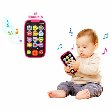 Mi Primer Smartphone para Bebés Rosado Toca y Aprende HOLA