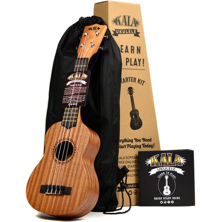 Kit de Inicio para Aprender a Tocar El Ukelele Soprano Kala Caoba Kit de Inicio para Aprender a Tocar El Ukelele Soprano Kala Caoba