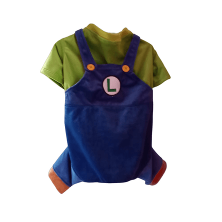 Disfraz para Perro/Gato Modelo Enterizo Luigi Bros Halloween Talla 2 MIA&OSHI BOUTIQUE