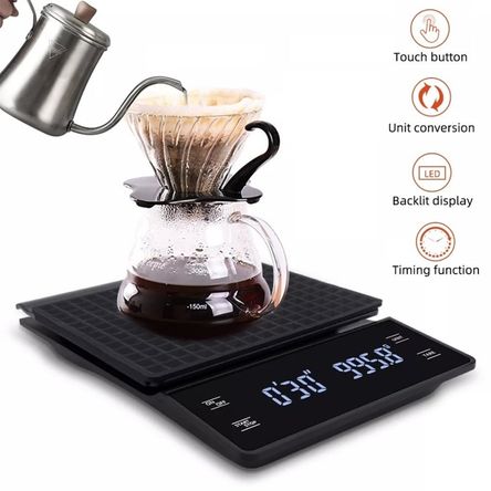 Balanza Digital Profesional Con Temporizador 3kg/0.1g Café Balanza Digital Profesional Con Temporizador 3kg/0.1g Café