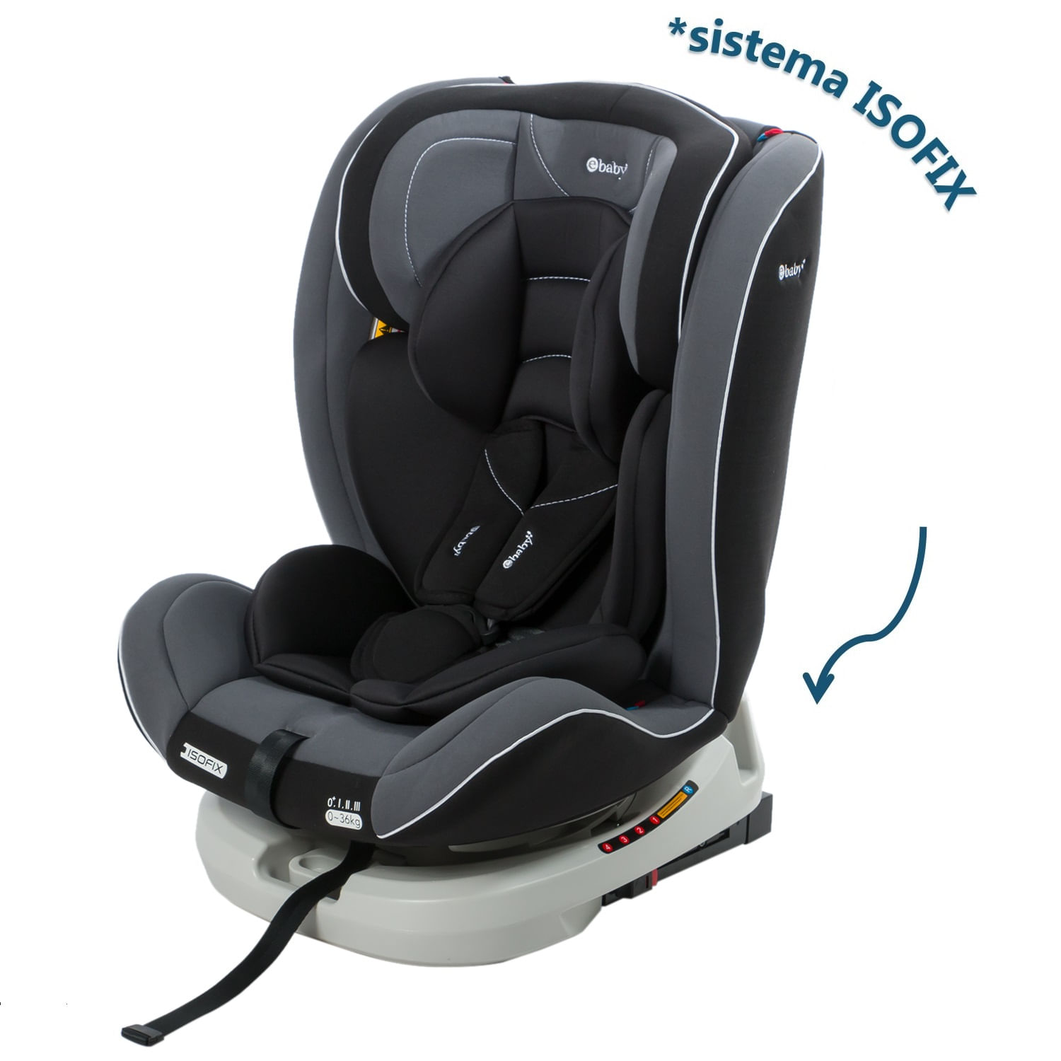 Silla de Auto Ebaby Louis 567 Sistema Isofix Negro