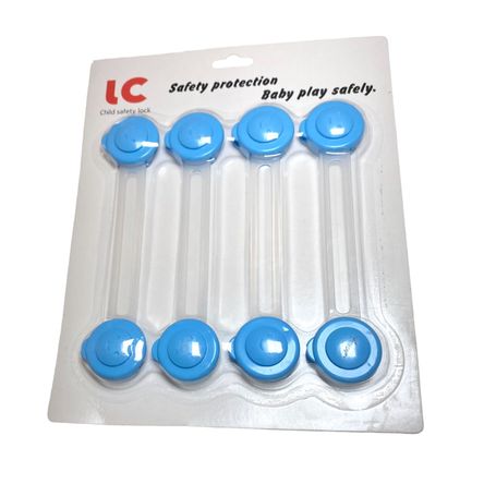 Seguros para Cajones Set 4 Unidades Generico Celeste Seguros para Cajones Set 4 Unidades Generico Celeste