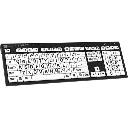 Teclado Logickeyboard Nero Braille And Large Print Windows Blanco Inglés Teclado Logickeyboard Nero Braille And Large Print Windows Blanco Inglés