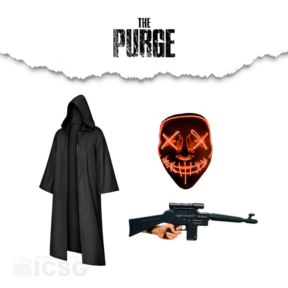 Máscara Luz Led La Purga Halloween The Purge Colores Calidad Color Azul - Foto 7