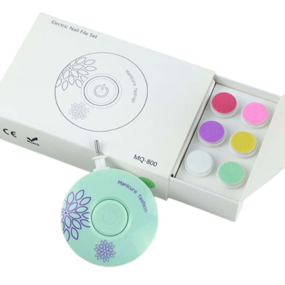 Set Lima Pulidor de Uñas Electrico Generico Verde Set Lima Pulidor de Uñas Electrico Generico Verde