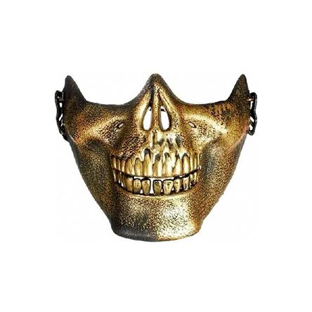 Mascara Halloween Calavera Media Cara - DORADO INGENIERIAICSG